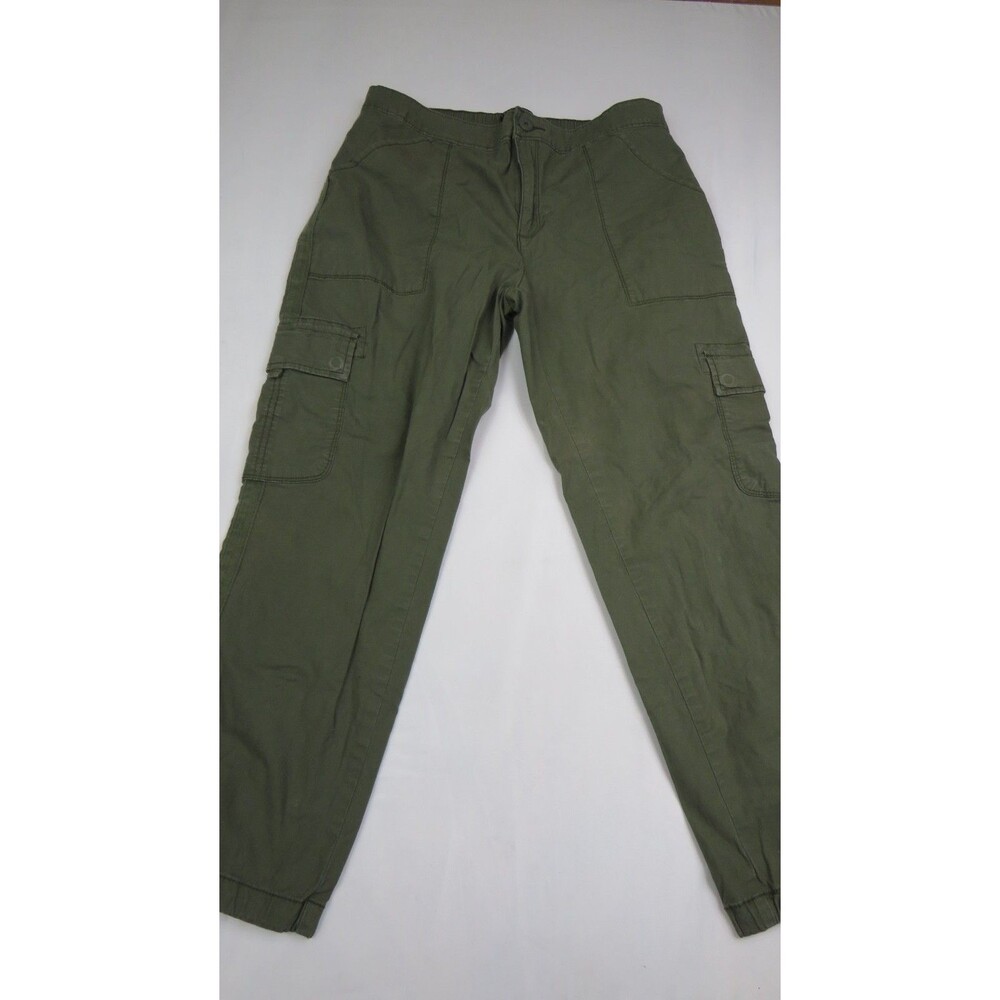 Social Standard by Sanctuary Cargo Jogger Pants Olive Green Large Cotton Stretch